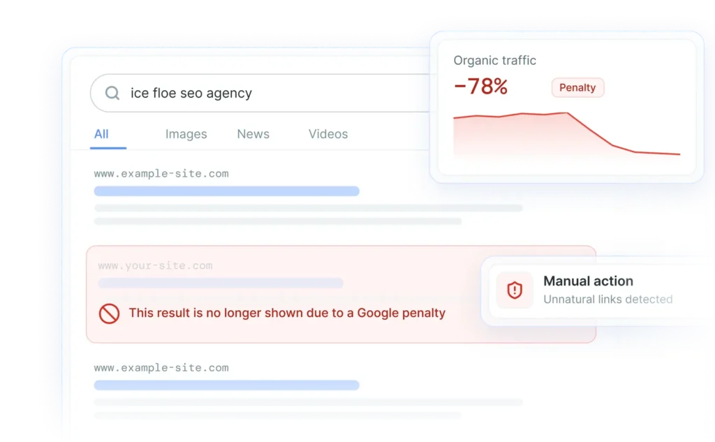 Site retiré des résultats Google à la suite d'une pénalité
