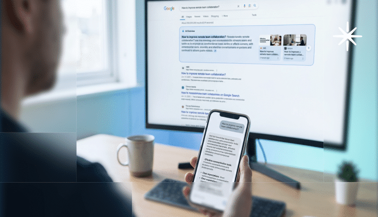 Recherche Google avec AI Overview sur ordinateur et smartphone