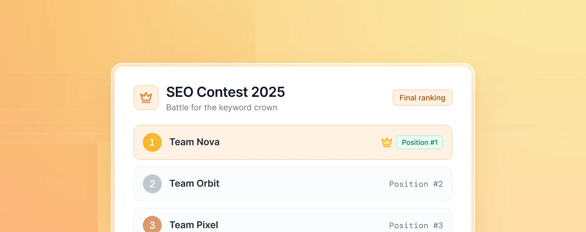 Keywordkönig SEO-Contest 2025 : Wettkampf der Agenturen