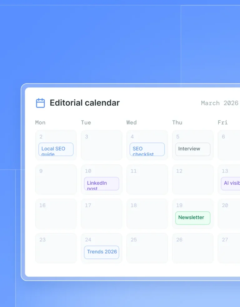 Calendrier éditorial mensuel des contenus